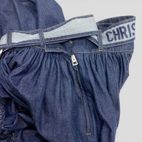 Dior Cotton Blue Logo Belt Long Skirt Denim main image 8